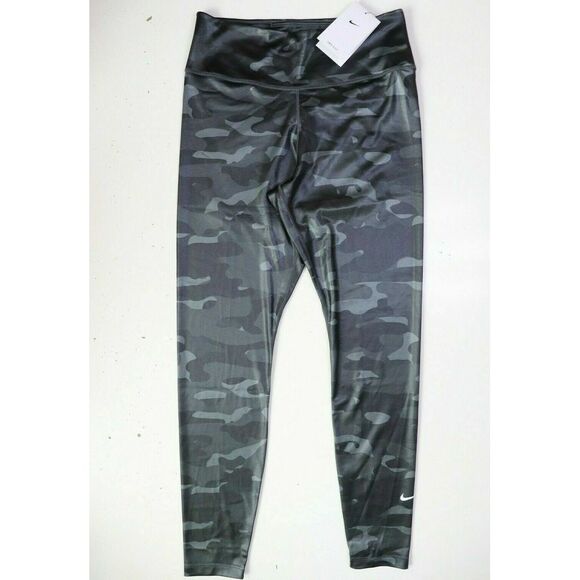 Nike Women's Dri-FIT One Mid-Rise Black Gray Camo Leggings DD4559-070 $70 SIZE L - Picture 5 of 11